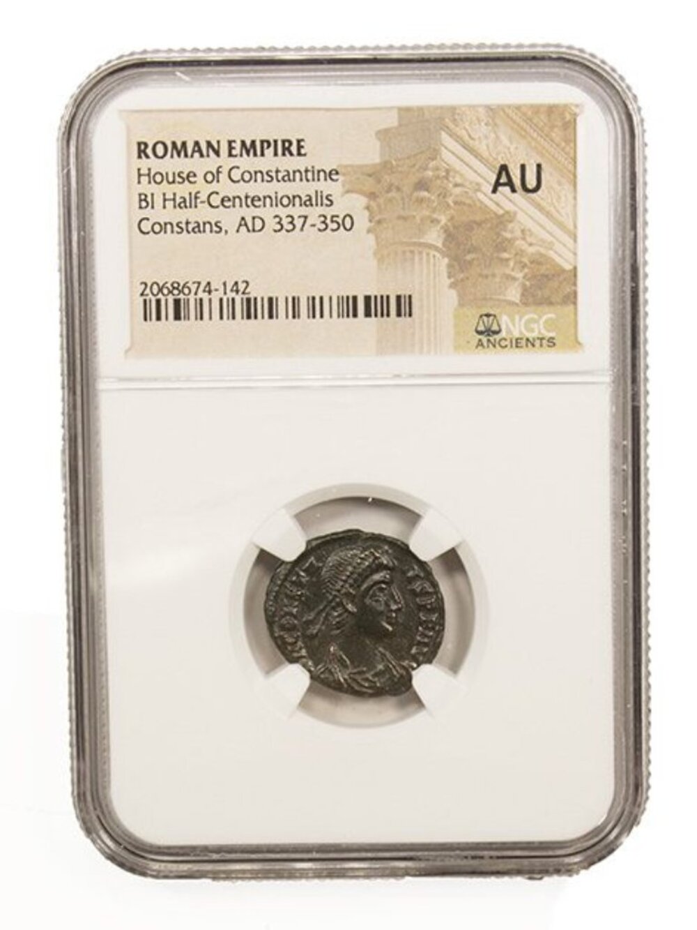 Constans Late Roman Bronze Coin AD 337-350 NGC AU Ancient